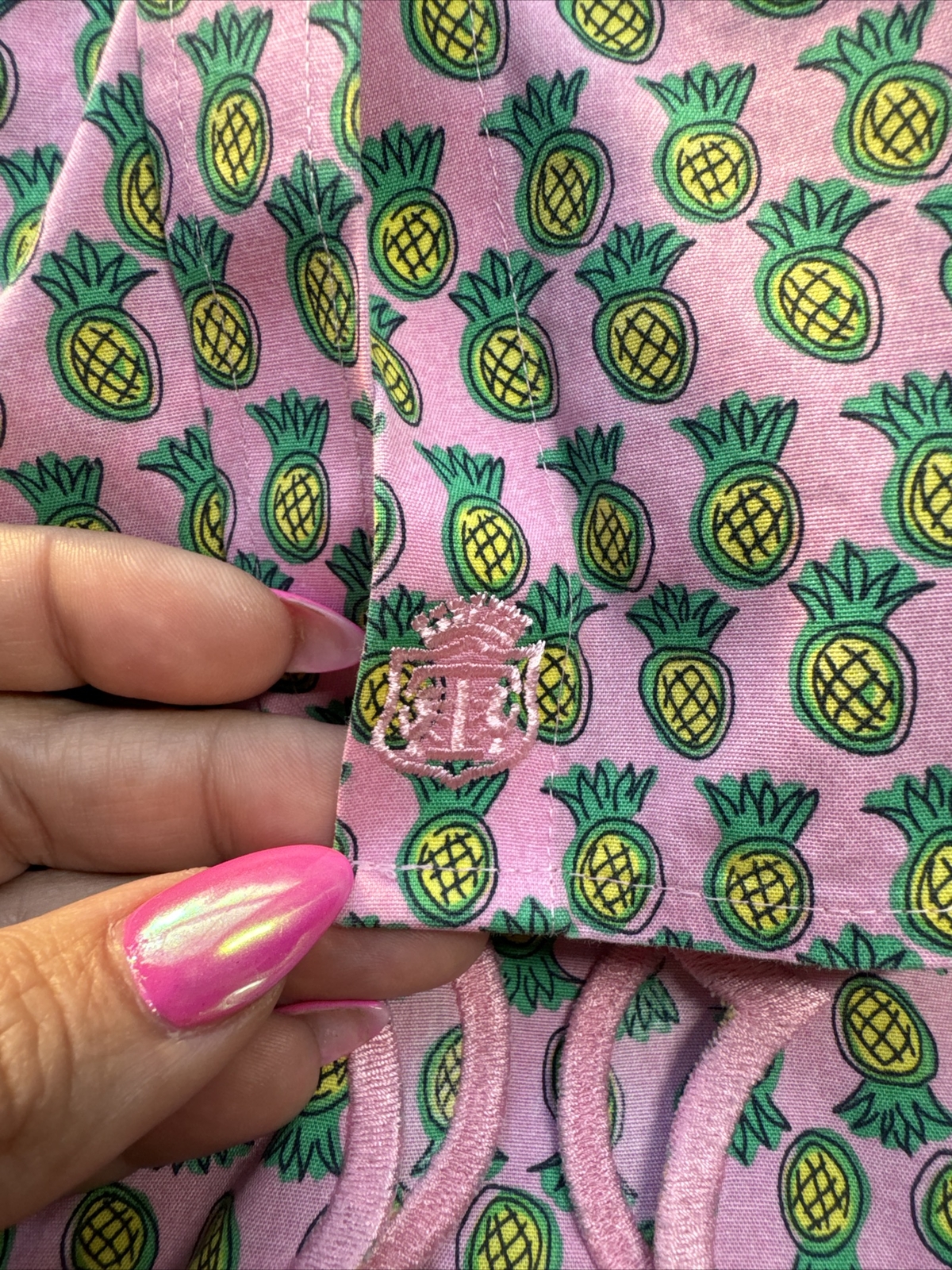 Talbots Pineapple Sleeveless Button Down Shirt Em… - image 7