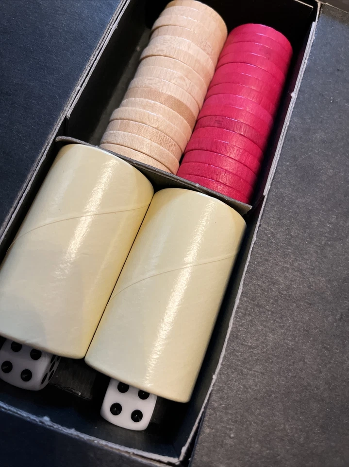 Vintage 1975 Backgammon Board Game S&R Games CIB Rare Wooden Pips Pawns Checkers - Image 3 of 4