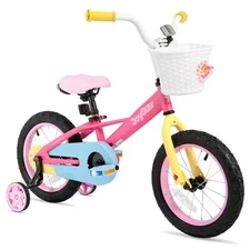 12 Inch Girls Bike for 2-4 Years Old Toddler Rainbow Bike with Training Wheels