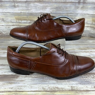 Vintage Bally Dress Shoes Mens 13D Brown Marconi Leather Oxford Made In Italy