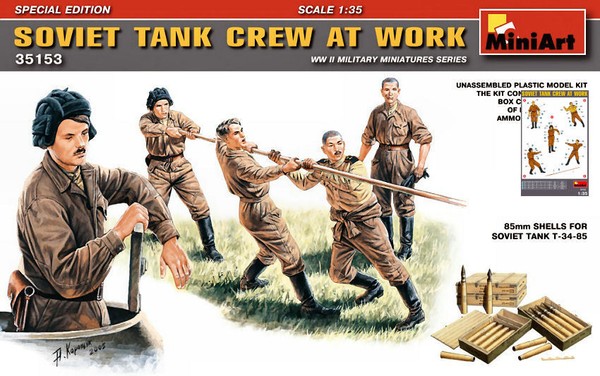 Soviet Tank Crew At Work Figure Kunststoff Kit 1:3 5 Modell Miniart-image