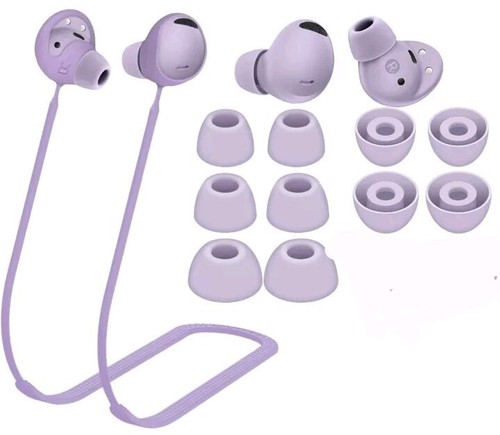 Kit Punte Orecchie Strap per Galaxy Buds 2 Pro SM-R510, Silicone Morbido Anti-Perso Viola - Foto 6 di 7
