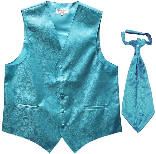 Hisdern Mens Suit Vest ETHAN Mens Royal Blue Waistcoat Vest