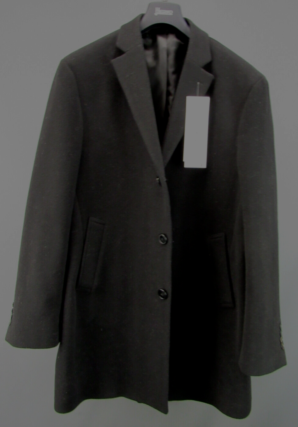 ALTRA Cappotto Calvin Klein misto lana slim fit nero taglia 44R # 18A 202 NUOVO