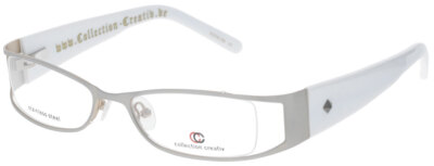 Collection Creativ 1275 - 100 Nylorbrille in Silberfarbend mit weißen Bügeln NEU