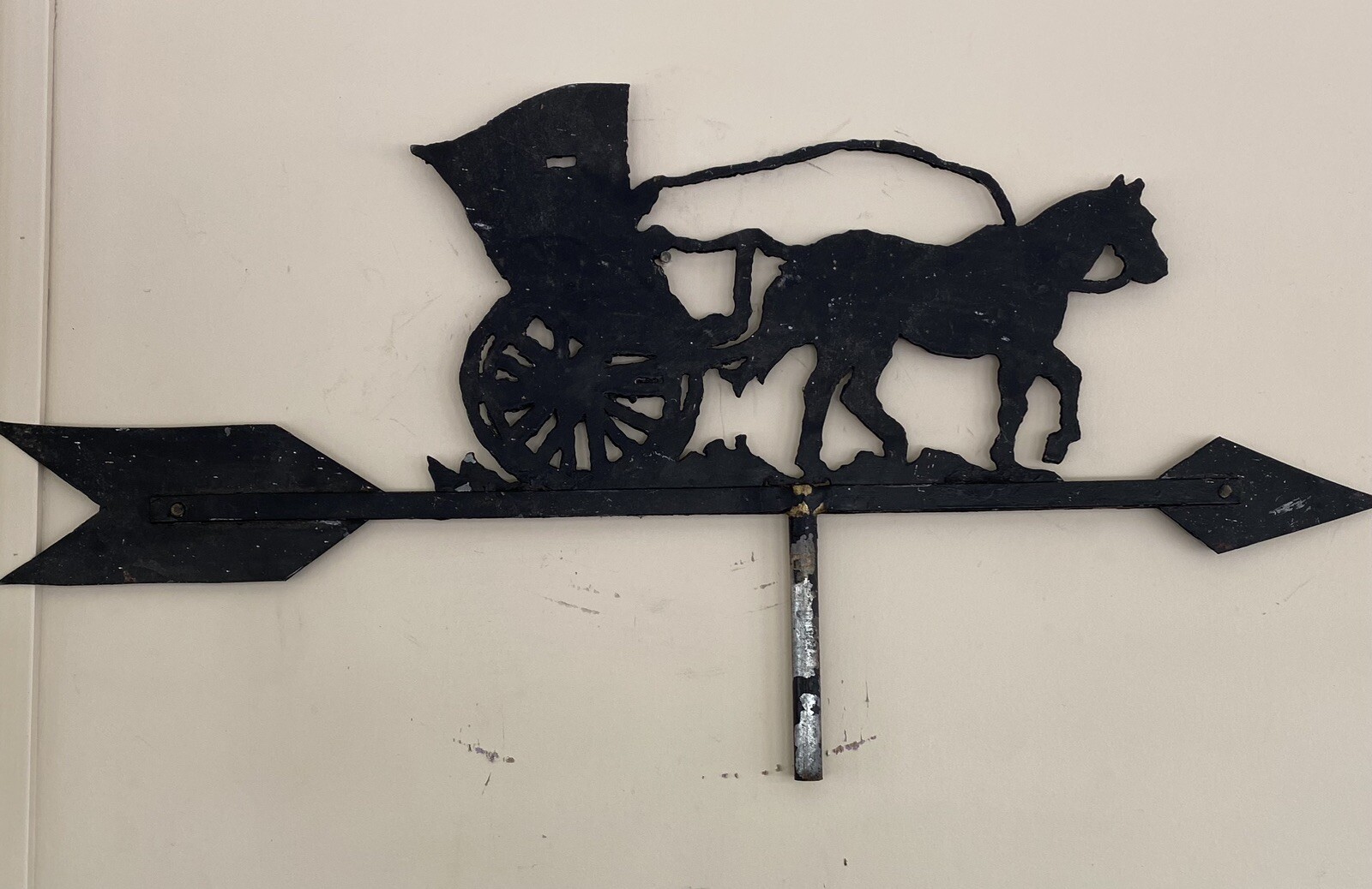 Large vintage weathervane, top horse and carriage eBay