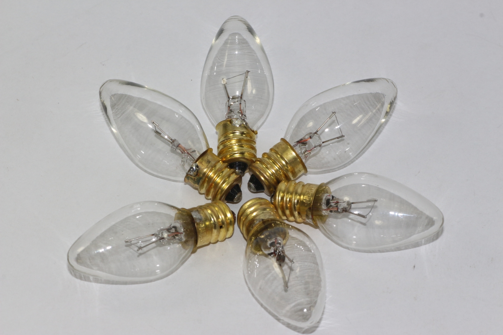 6 x 12V 3W E12 CES Clear Small Conical Christmas Fairy Light Bulb