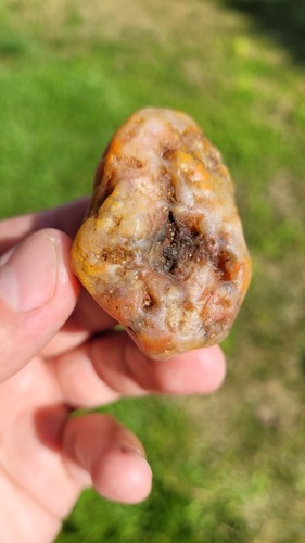 Beautiful Rough 2.6 oz Pink & Yellow Chalcedony - Lake Superior Agate? Look! - Picture 10 of 12