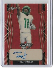 TROY FRANKLIN Leaf Metal Flash Red Flood GOLD MASTER RC Card AUTO Autograph 1/1