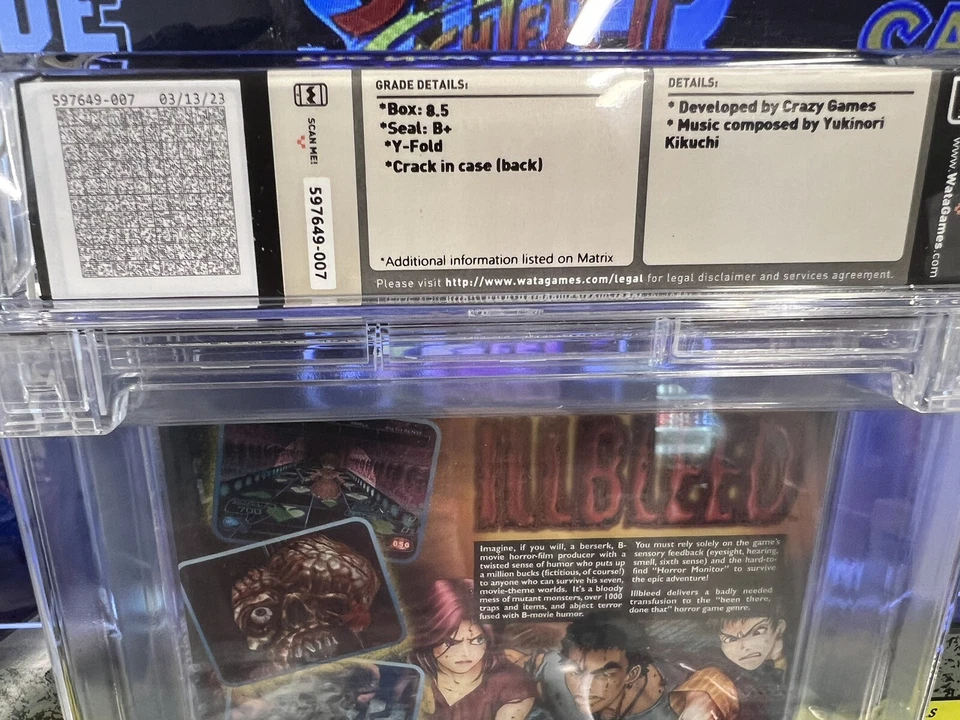 Sega Dreamcast Illbleed 2001 graduado WATA 8,5 B+ sello nuevo sellado Foto 4 de 4