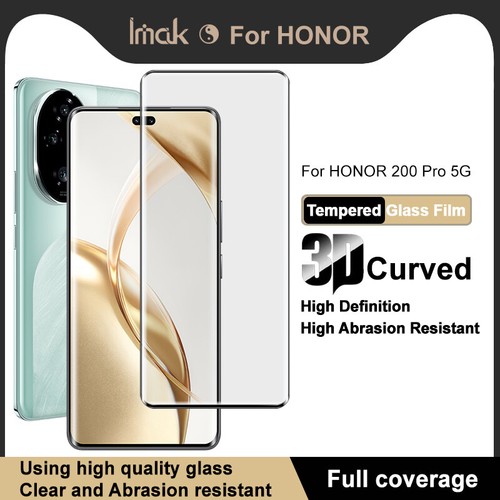 Do HONOR 200 / Pro 5G Imak 3D Curve Szkło hartowane Pełne pokrycie Ochrona ekranu - Zdjęcie 19 z 19