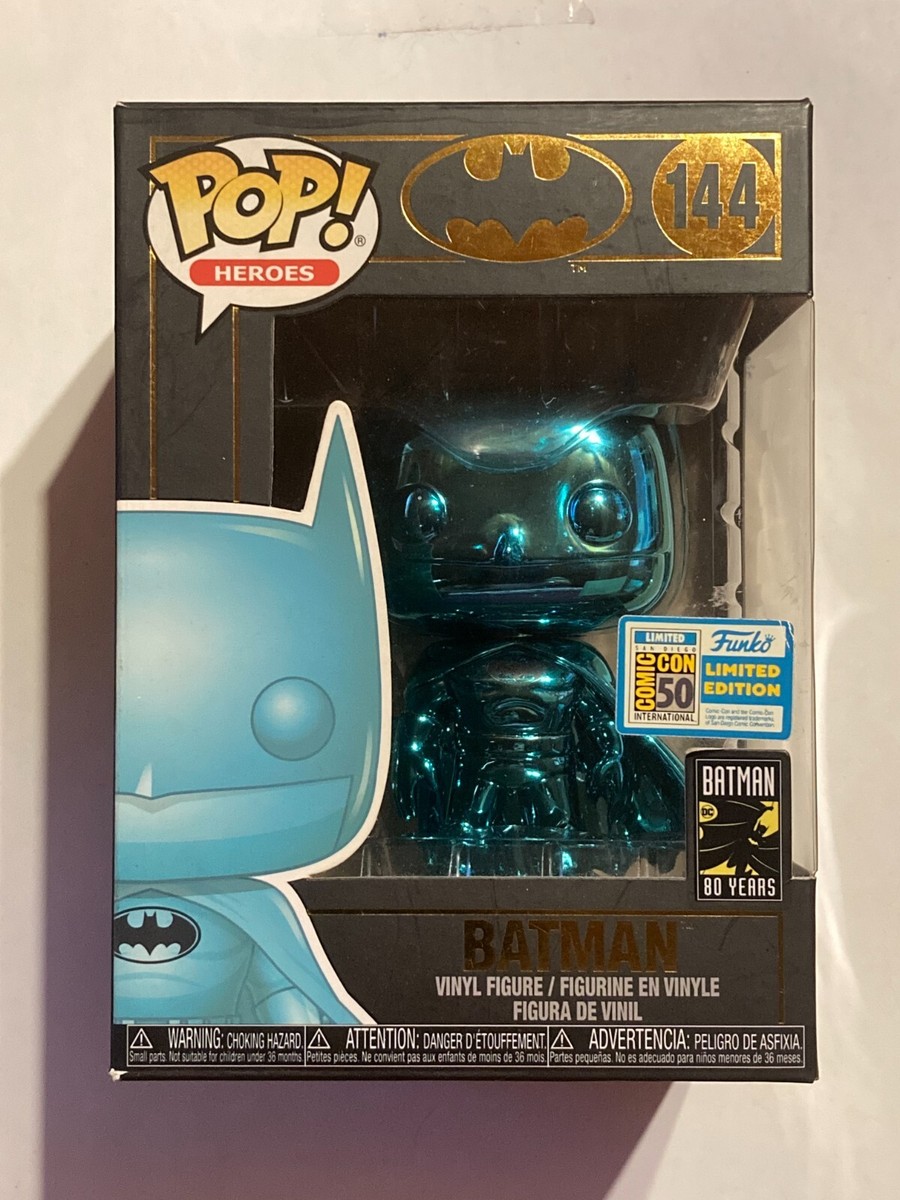 Funko POP Batman 144 SDCC Official Sticker Batman Chrome Teal