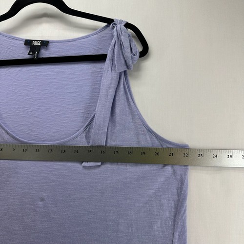 PAIGE Tank Top Womens Sz XL Slub Jersey Tie Strap Sleeveless Cotton Modal Purple - Picture 10 of 11