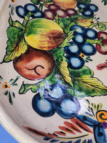 Vintage Fruit Holding Platter Mexico Handmade Ceramic Casal Oval Plate 16''Long - 第 4/12 張圖片