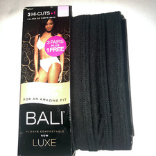 Bali 3 1 Bonus Pack Comfort Luxe Hi-Cut Panties Black Sz 6 K883B3