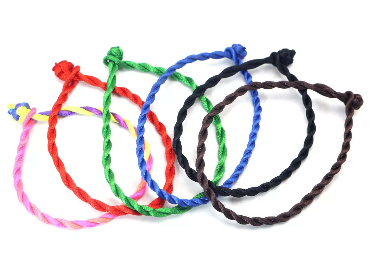 100 Mixed Colour Braided Lucky Royal Blue String Twisted Rope