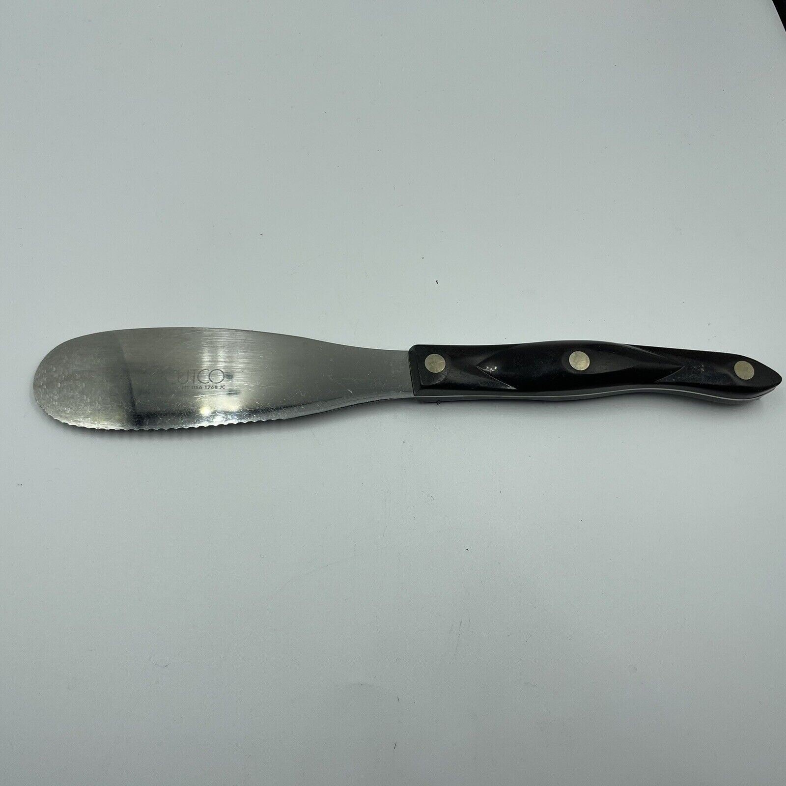 Cutco Cutlery 1768, Spatula Spreader Knife, used, Dark Brown Handle