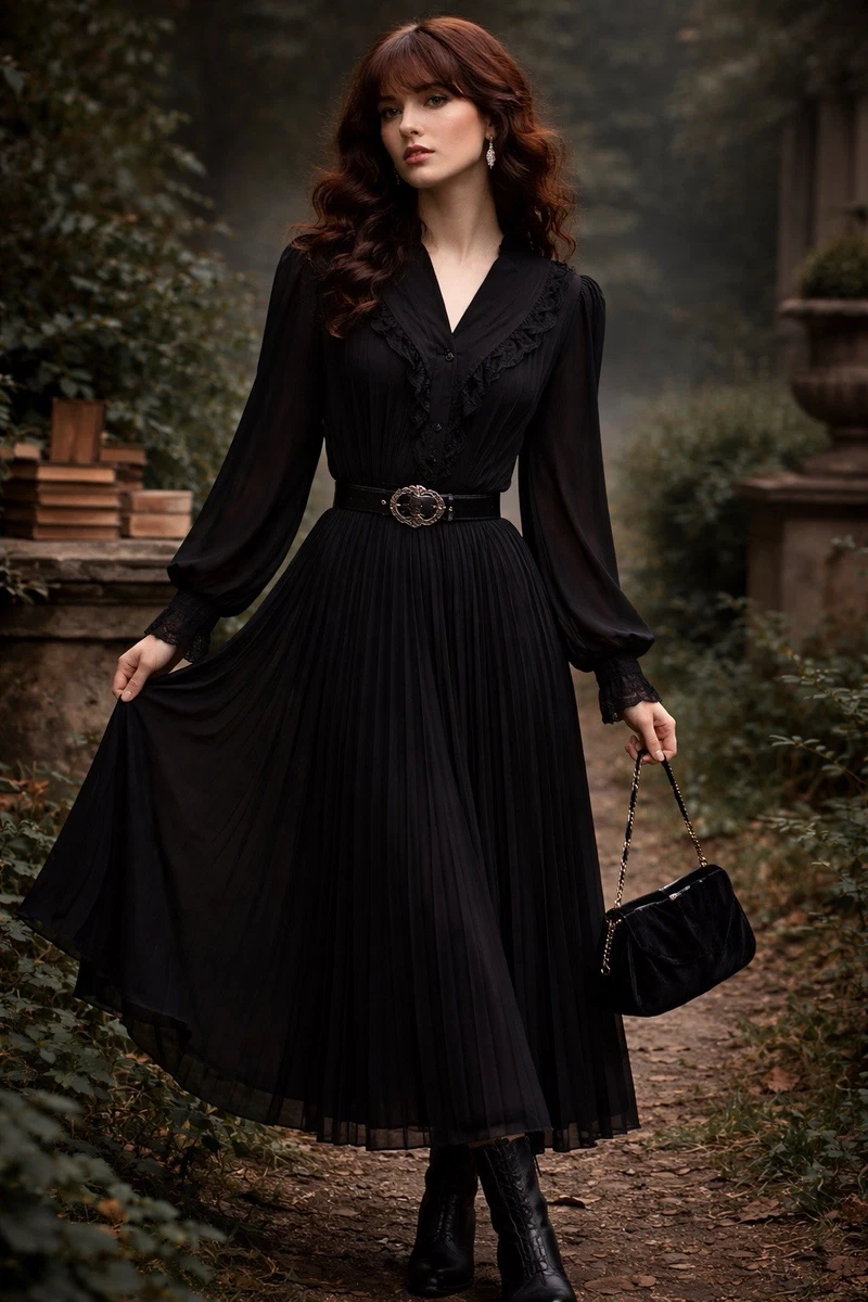 Black Victorian 1970s Vintage Dresses for Women for sale | eBay