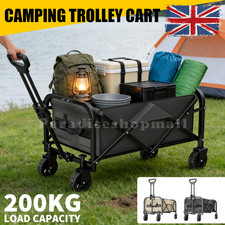 200KG Portable Collapsible Trolley Cart for Garden Beach Camping Heavy Duty UK