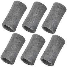 6 Inch Wrist Sweat Bands for Men Women Tennis Elastic Athletic Long Grey