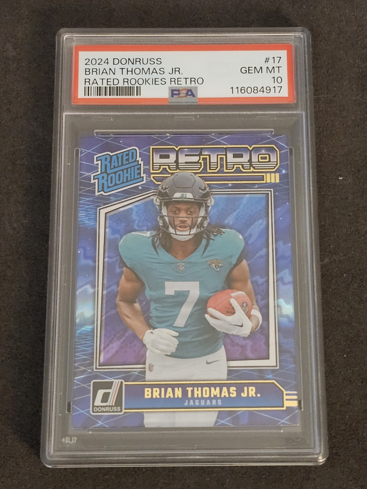 2024 Panini Donruss Brian Thomas Jr PSA 10 Rated Rookie Retro #17 Jaguars