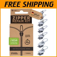 Zipper Pull Replacement Kit - 7pcs, Silver, Large