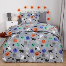 OHS Halloween Duvet Cover Pillowcase Bedding Set Kids Childrens Pumpkin Quilt