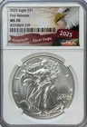 2025 American Silver Eagle, MS 70 NGC, NR.