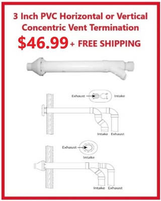 3 In. PVC Horizontal or Vertical Concentric Vent Termination Kit | eBay