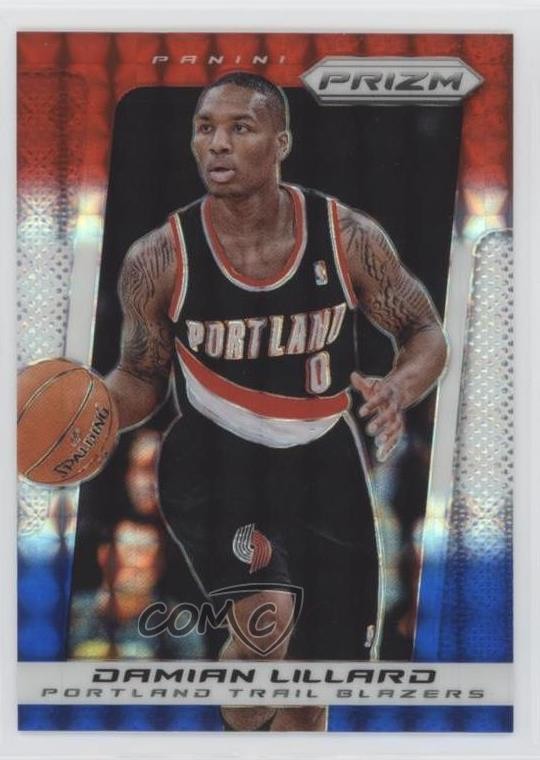 2013-14 Panini Prizm Red White & Blue Mosaic Prizm Damian Lillard #19 3pu
