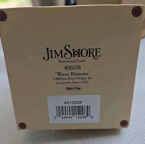 Jim Shore WINTER BLOSSOMS Stone Resin Snowman Flowers 4010358 - Picture 4 of 6