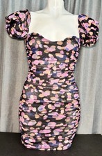 Nasty Gal Dress Womens Size 4 Black Pink Polka Dot Babydoll Festival NWT