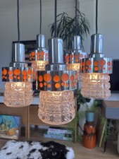 Vintage RAAK Mid-Century MCM Orange Glass Pendant Light Fitting Holland Amsterda