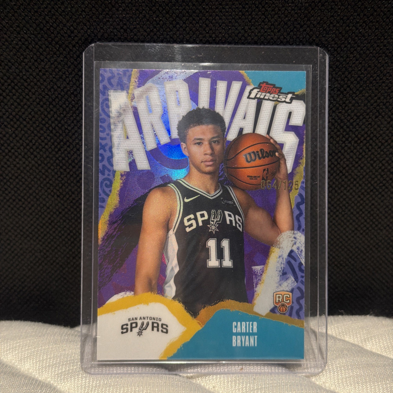 25-26 Topps Finest Carter Bryant A-14 Arrivals Insert 64/125 PURPLE RefractorRC 