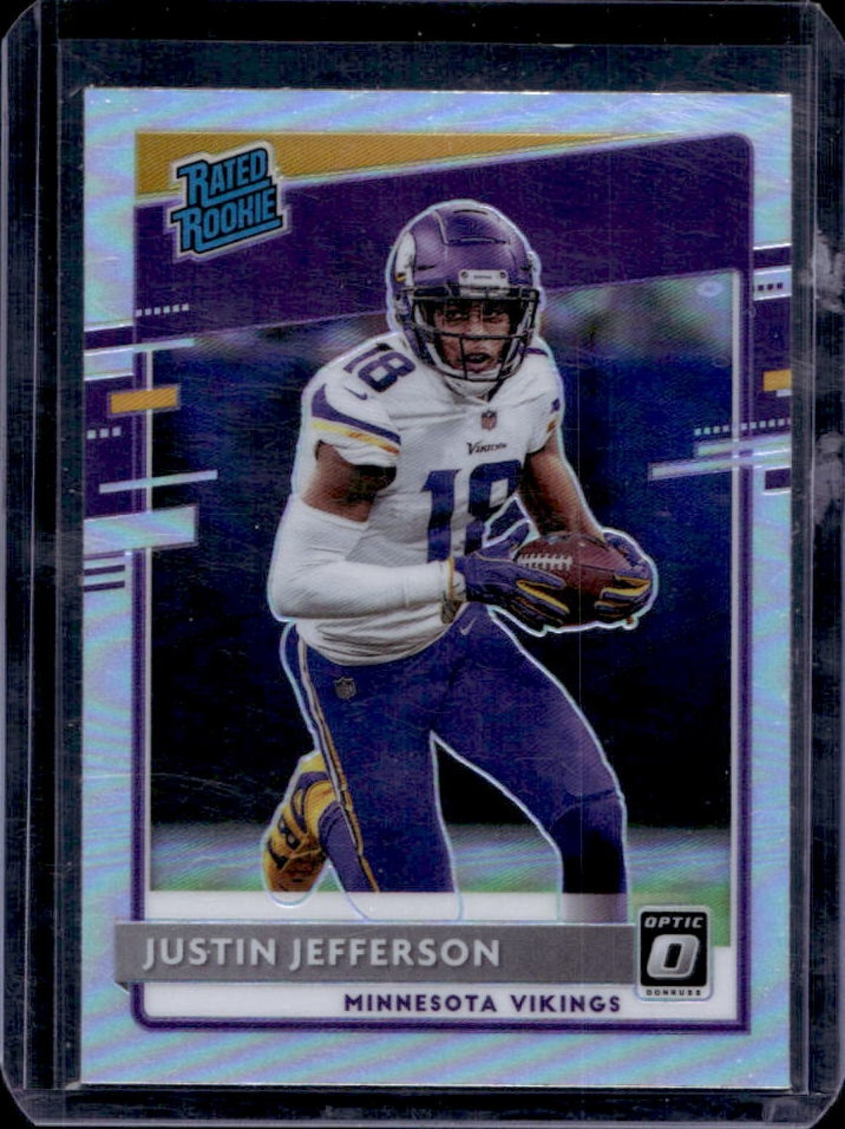 2020 Donruss Optic Justin Jefferson Holo Prizm RC #163 Vikings