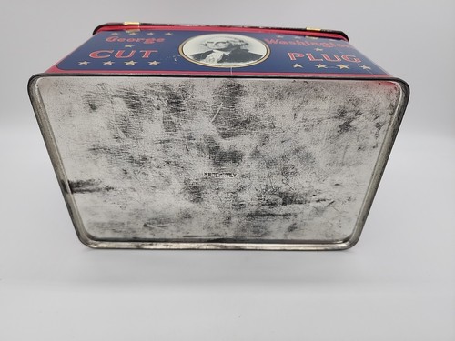 Antique George Washington Greatest American Cut Plug Tobacco Tin with Handle - 第 11/11 張圖片