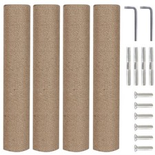 4-Pack 15.7" Cat Scratching Post - Natural Sisal Rope Scratcher Poles with M8...