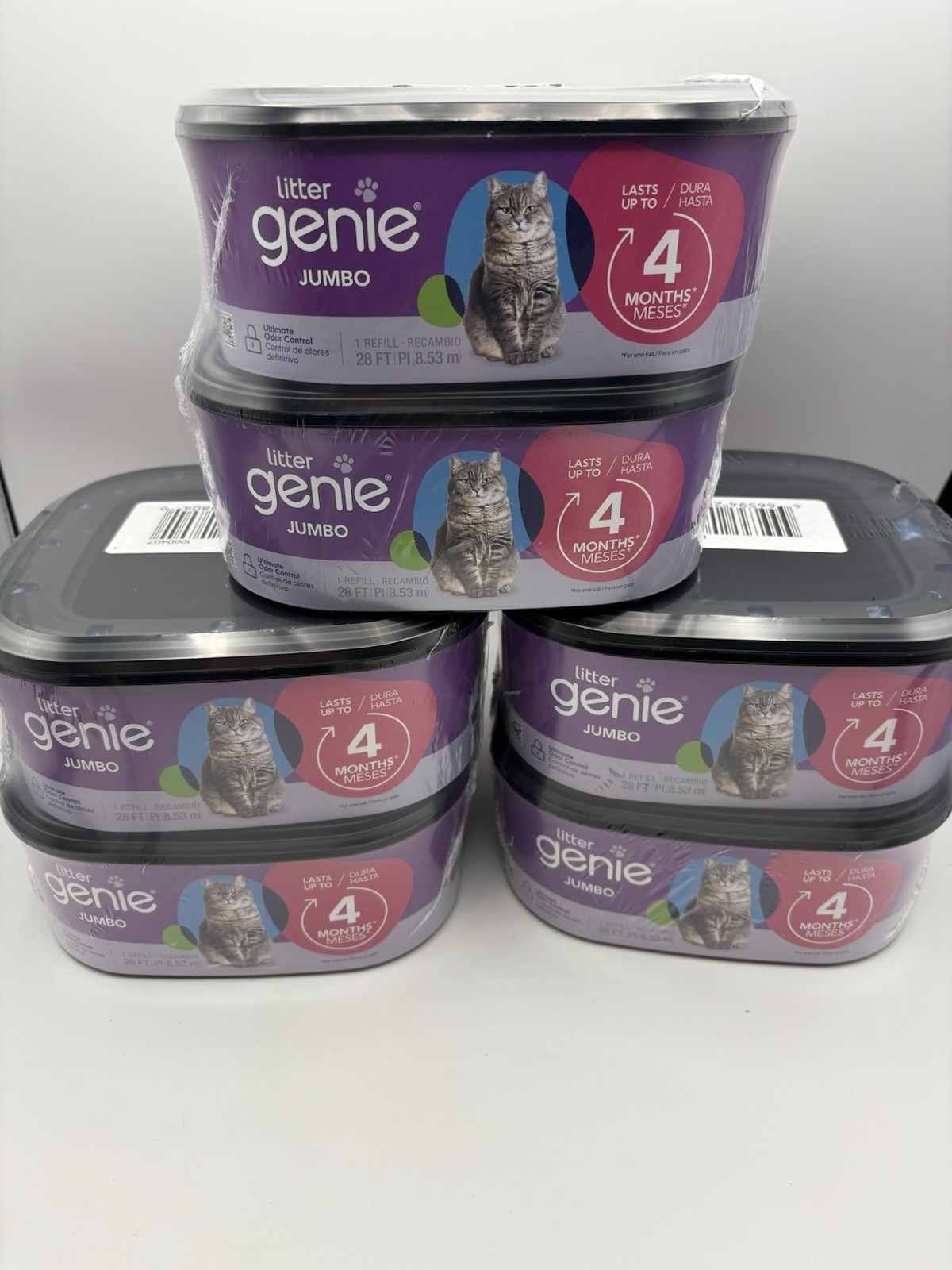 Litter Genie Refill Bags: 3-Jumbo 2 Packs-24 Month Supply-NEW SEALED!!