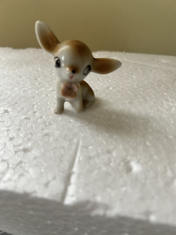 Small Deer With Flower On Chest Figurine