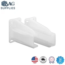 Heavy-Duty Drawer Track Back Plates - 75 lbs Load Rating, White Plastic Pair