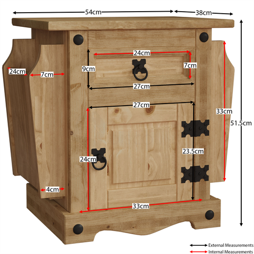 Corona Magazine Table 1 Drawer Mexican Solid Waxed Pine Rack Storage Unit - Picture 2 of 7