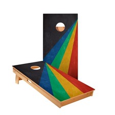 Angled Stripes Cornhole Boards Skip's Garage ACA Size Outdoor Lawn Game
