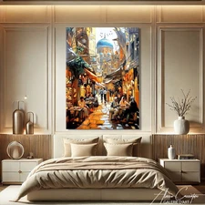 Market Wall Art Islamic Wall Decor Street Scene Wall Art Arabesque Wall Decor