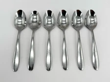 Oneida Eve Dinner Place Oval Soup Spoons 7" Set Of 6 Stainless Steel Glossy