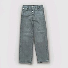 Levi  s 27 Women  s Jeans RIBCAGE STRAIGHT ANKLE light Wash Distressed Button Fly