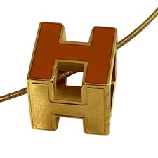 Hermes Cage De Ash H Cube Brand Accessories Necklace Ladies Used
