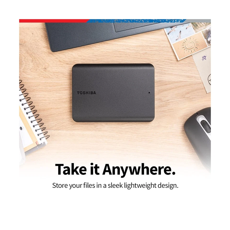 Toshiba Canvio Basics 4TB Portable External Hard Drive USB 3.0, Black - HDTB5... - Image 4 of 4