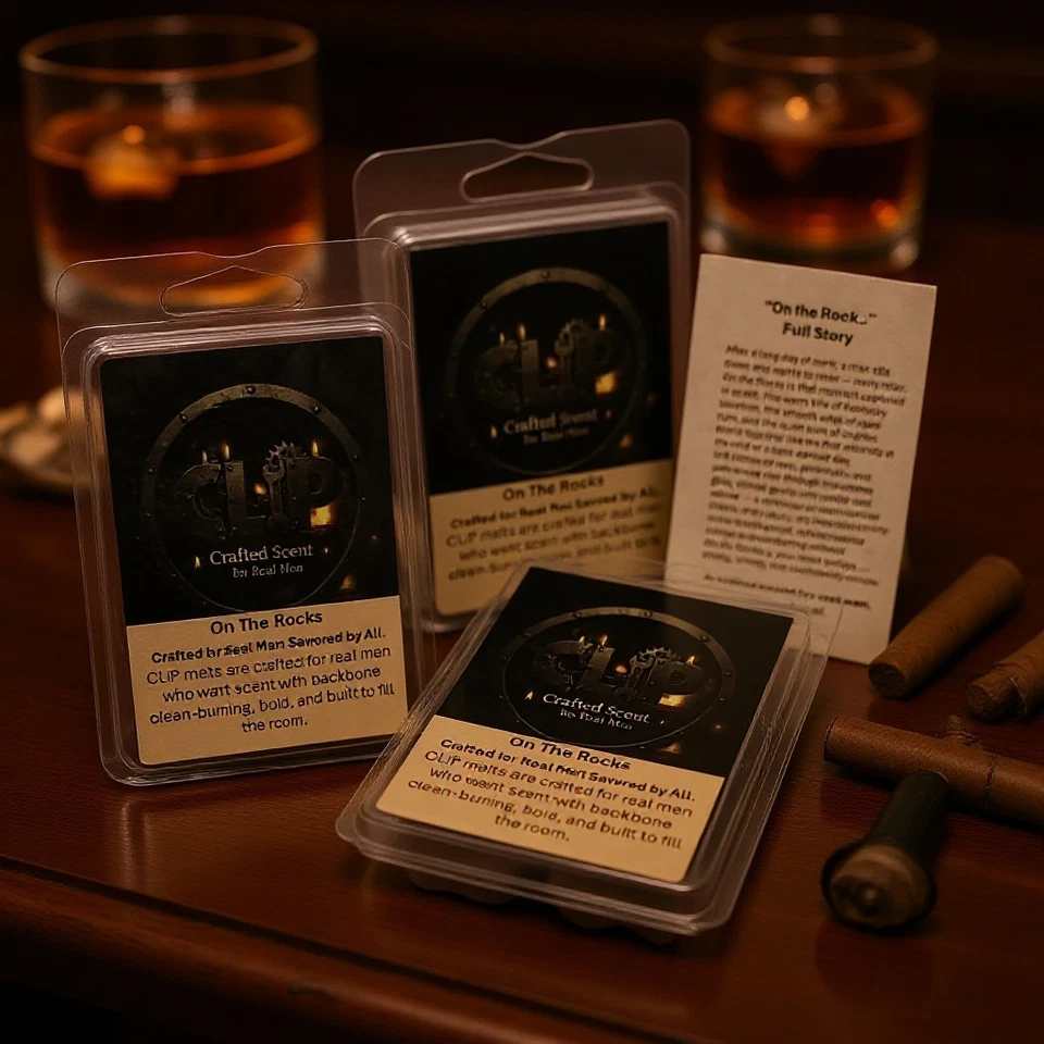 CLiP CANDLES - Crafted Scent For Real Men-Handcrafted Soy Wax Melts-On the Rocks - Image 3 of 4