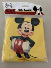 Authentic Disney Mickey Mouse Adult Rain Poncho In Sealed Package
