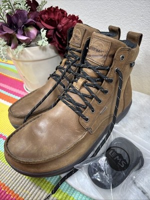 Lems Boulder Waterproof Brown Leather Ankle Extra Lace Boots Unisex US M11 W12.5